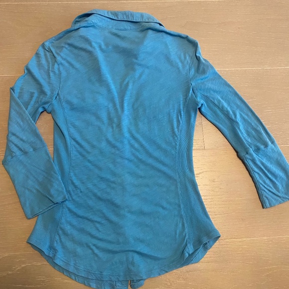 JAMES PERSE knit turquoise shirt in size 0 - Picture 2 of 7